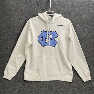 Nike North Carolina Tar Heels Hoodie Mens Sz M White Pullover